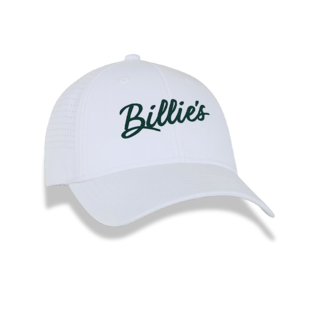 Brezo Performance Cap - White Centered Icon Navy Logo