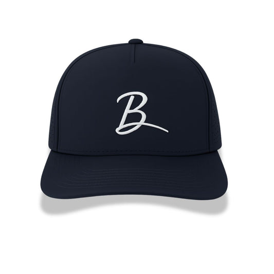 Navy Trucker Performance Hat – B Centered Logo